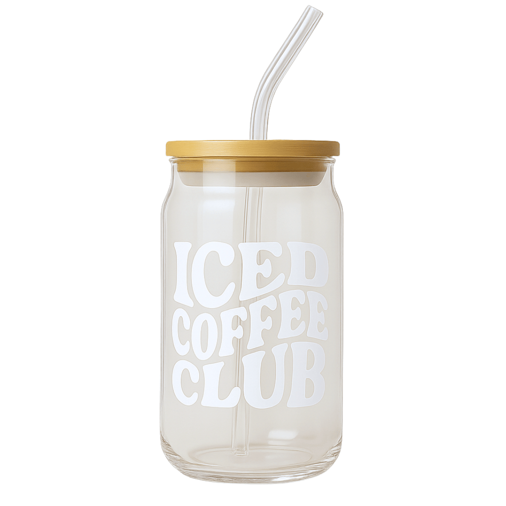 Iced Coffee Club Glass Tumbler