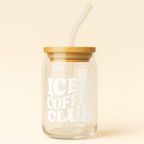 Iced Coffee Club Glass Tumbler