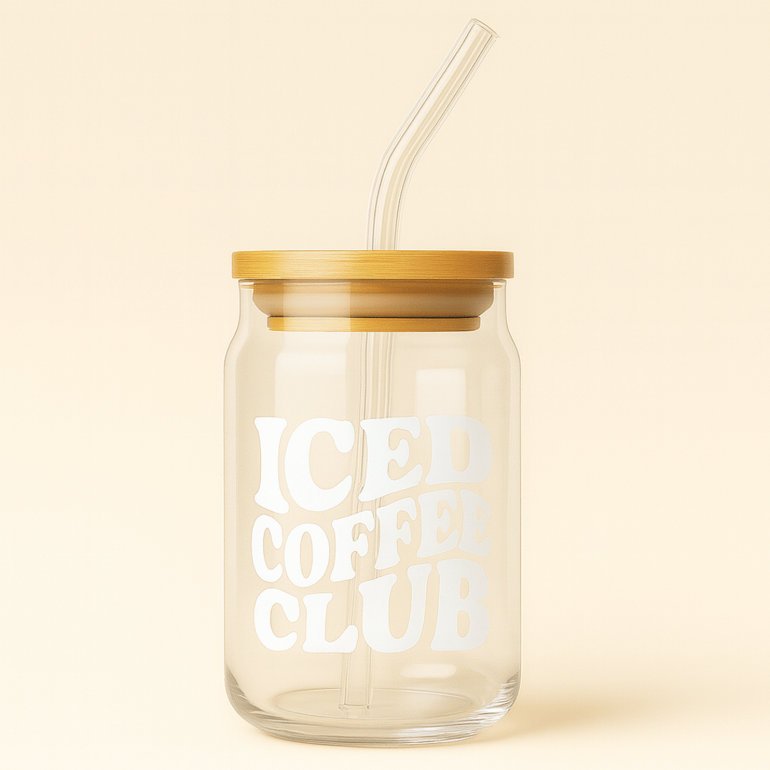 Iced Coffee Club Glass Tumbler