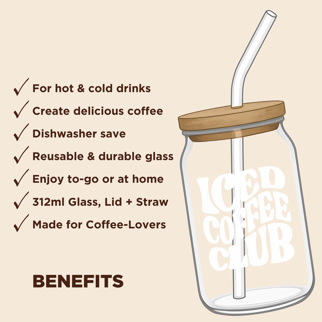Iced Coffee Club Glass Tumbler
