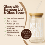 Iced Coffee Club Glass Tumbler