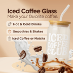 Iced Coffee Club Glass Tumbler