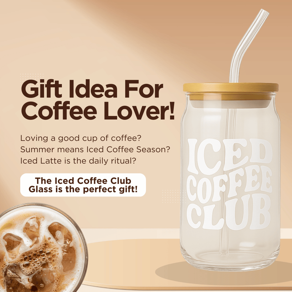Iced Coffee Club Glass Tumbler