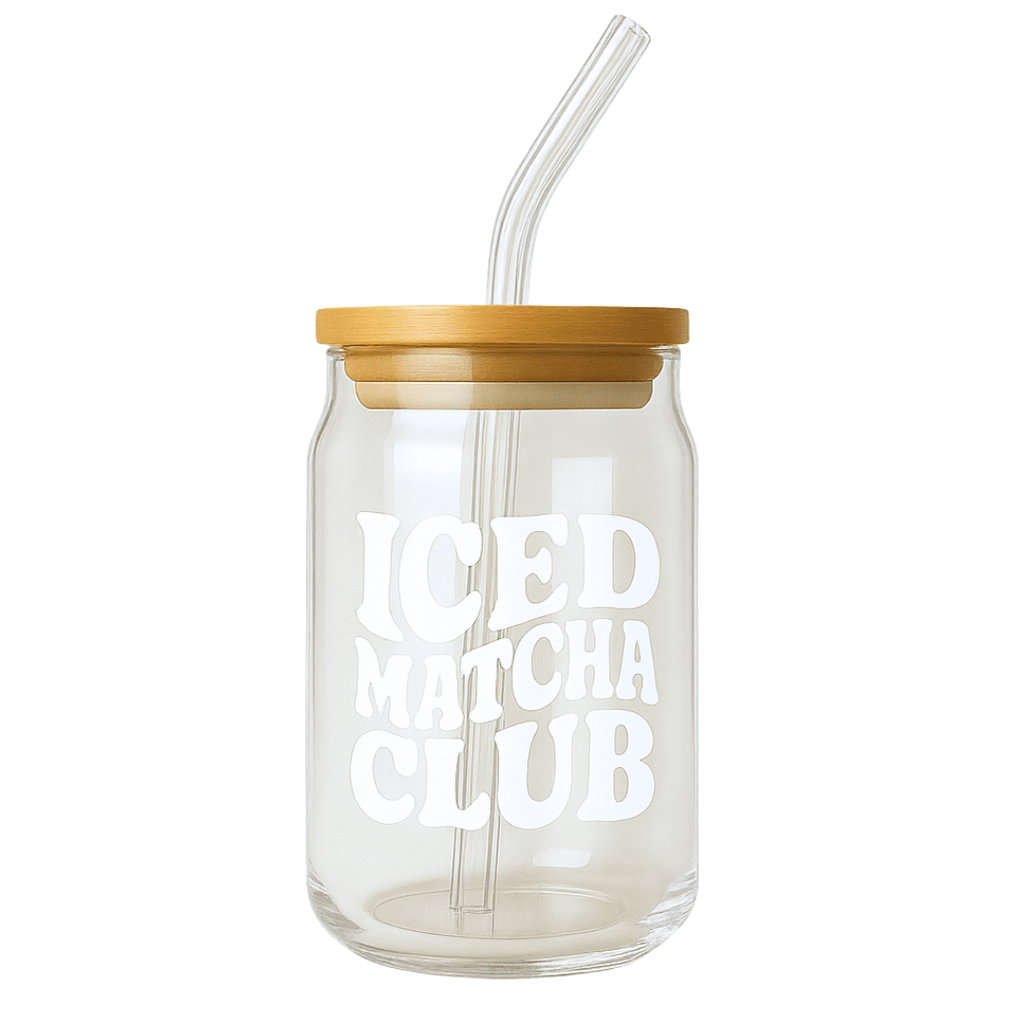 Iced Matcha Club Glass Tumbler