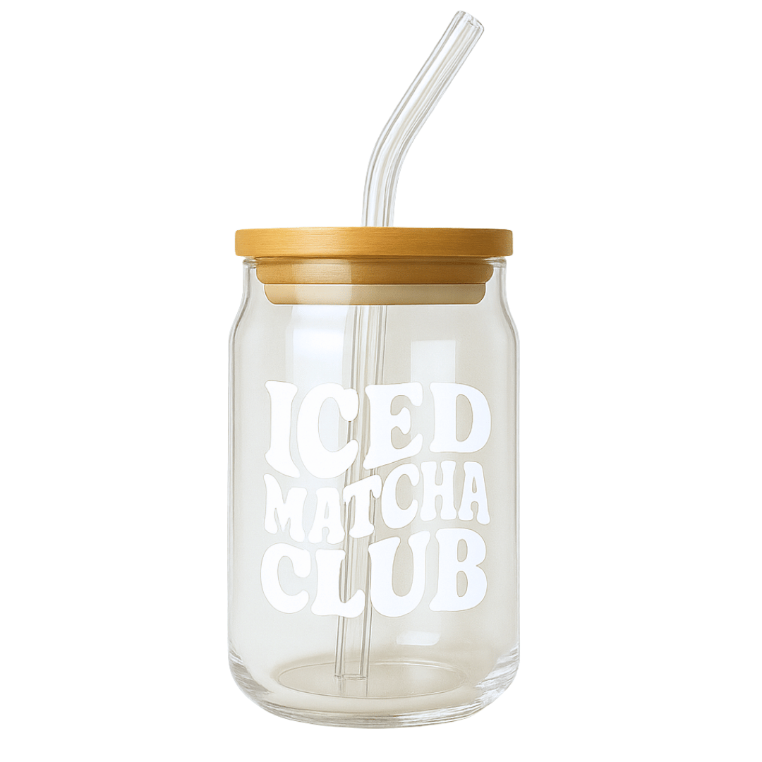 Iced Matcha Club Glass Tumbler