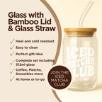 Iced Matcha Club Glass Tumbler