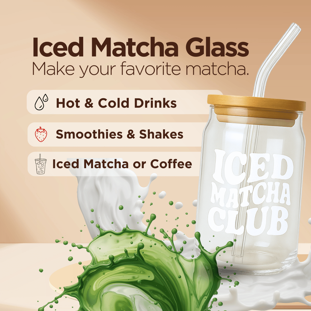 Iced Matcha Club Glass Tumbler