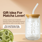 Iced Matcha Club Glass Tumbler