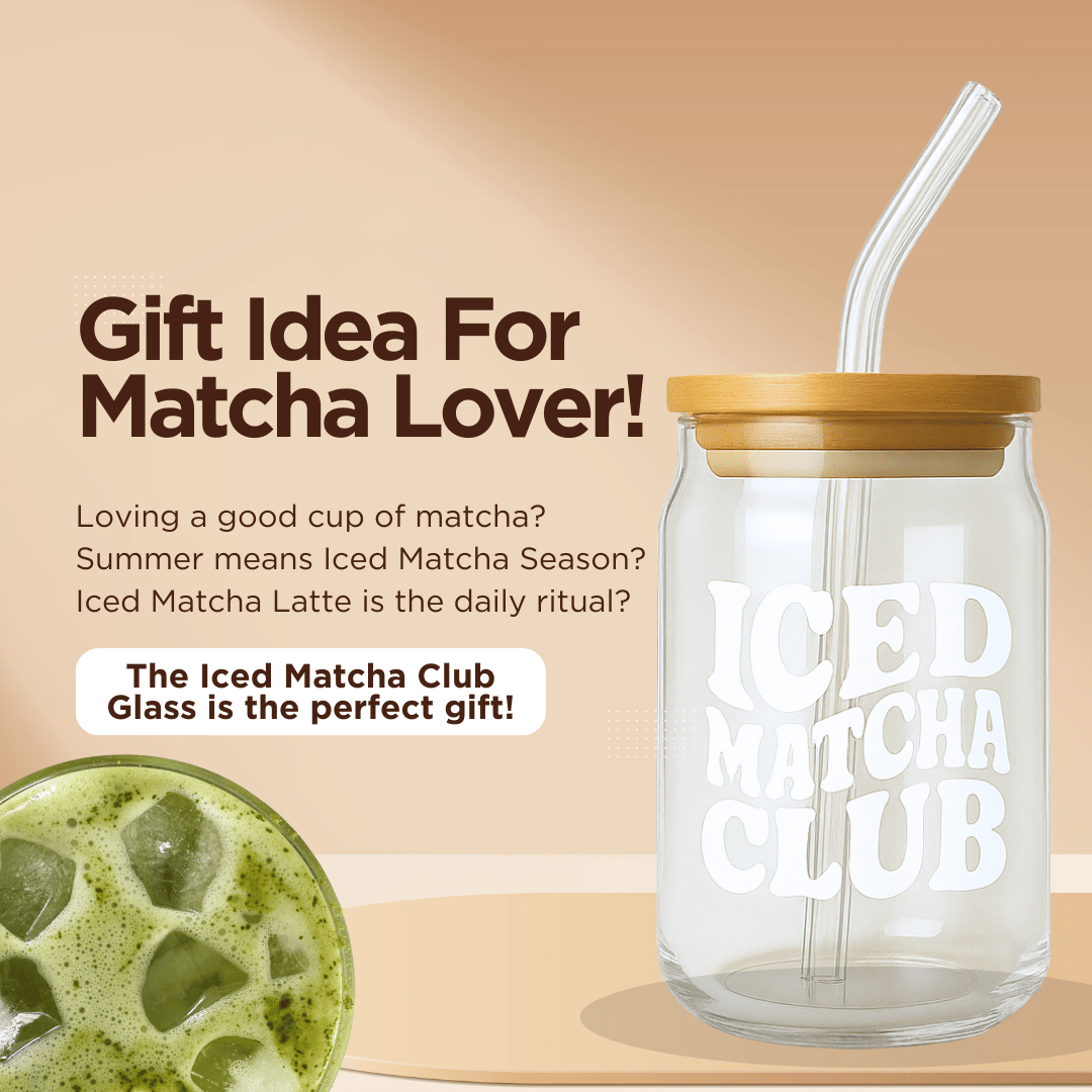Iced Matcha Club Glass Tumbler