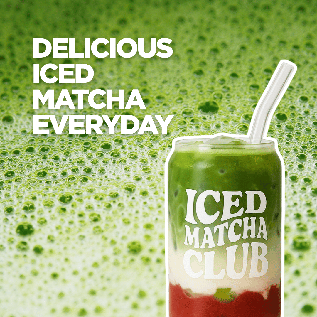 Iced Matcha Club Glass Tumbler